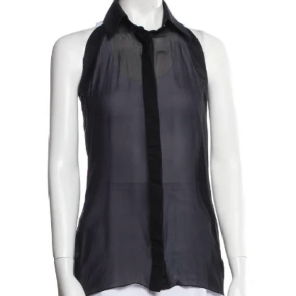 Givenchy Black Sheer Sleeveless Blouse - Picture 1 of 2